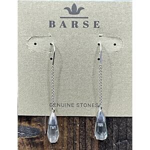 Barse Lemon Quartz Threader Earrings-Sterling Silver- NWT